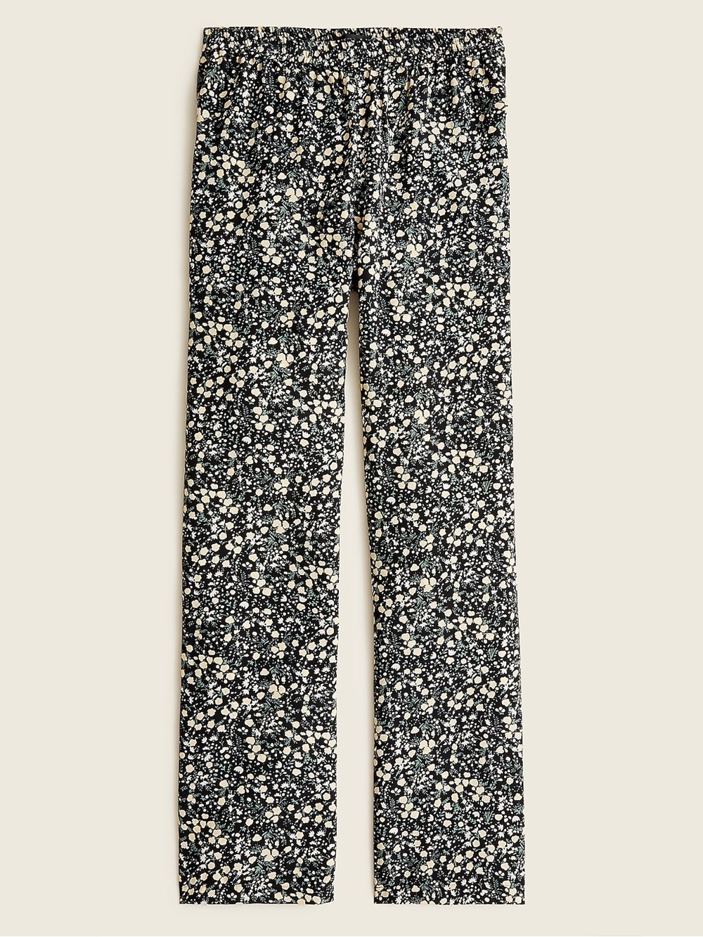 J.Crew Pull-On Wide-Leg Silk Pants Fall Garden Floral Size 10